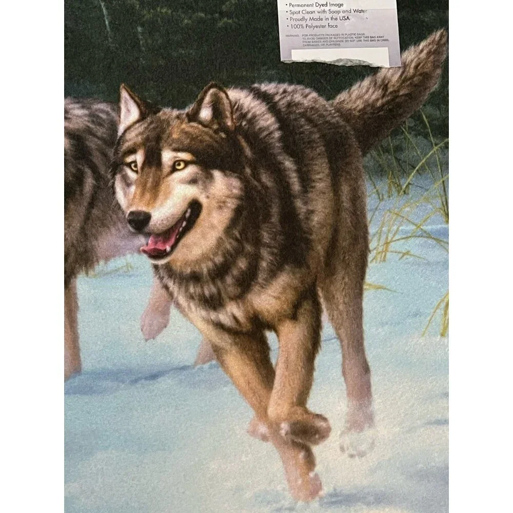 Wolves Door Mat On The Move by James Hautman Indoor Cabin Winter Scene Wolf Pack